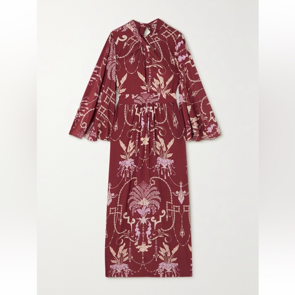 Johanna Ortiz Hanging Plants Silk Dress